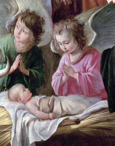 Die Anbetung der Hirten, Engel und Kind, ca. 1640 (Detail) von Antoine Le Nain